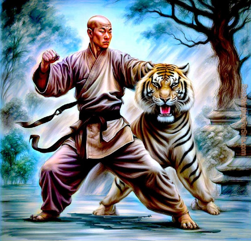2012 Shaolin And Tiger painting