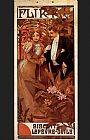 Alphonse Maria Mucha Flirt painting