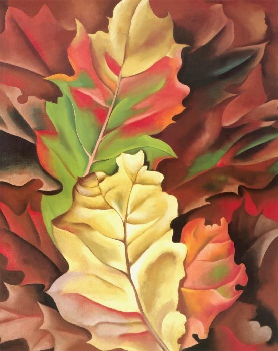Georgia O'Keeffe Green Oak Leaves Painting | Best Paintings For Sale