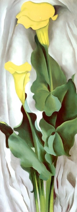 Georgia O'Keeffe Yellow Calla-Green Leaves Painting | Best Paintings ...