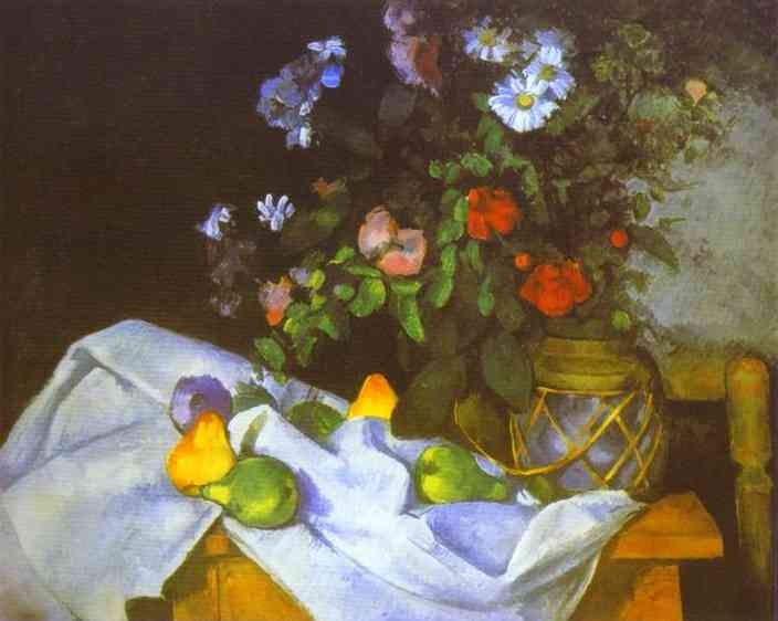 Paul Cezanne Still Life with Flowers and Fruit Painting | Best ...
