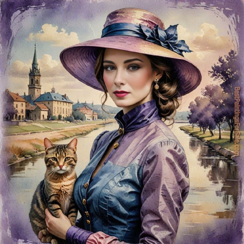 2012 Out for a Walk in My Lavender World painting