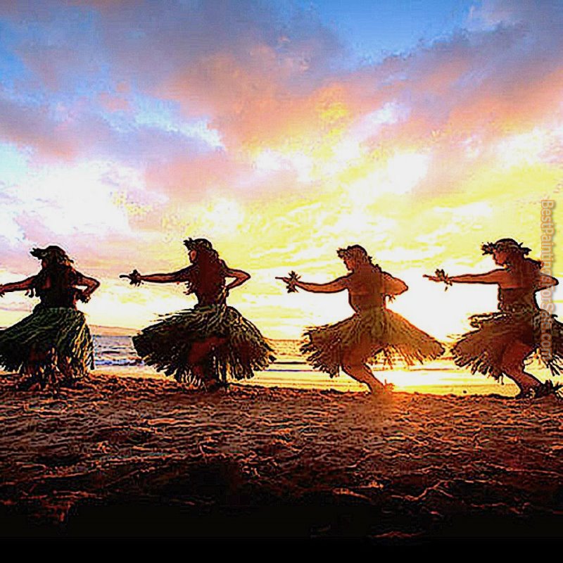 2012 Sunset Dancers in Hawaii painting
