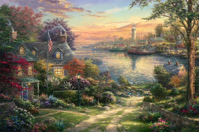 Thomas Kinkade New England Harbor